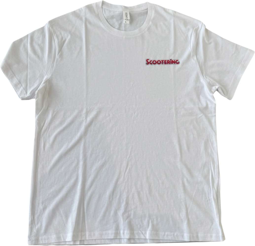 Scootering T Shirt - White - logo on chest